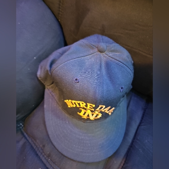 VTG Notre Dame Hat Pro Line Baseball Cap Size 6 7/8 Wool USA Pro Model Fitted - Picture 3 of 7